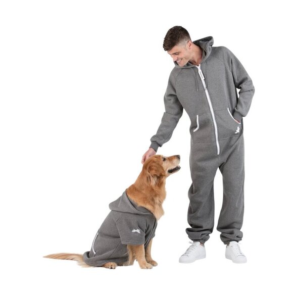 Joggies Charcoal Gray Adult Unisex Footless Hoodie Onesie Pajamas, Small - Picture 5 of 9